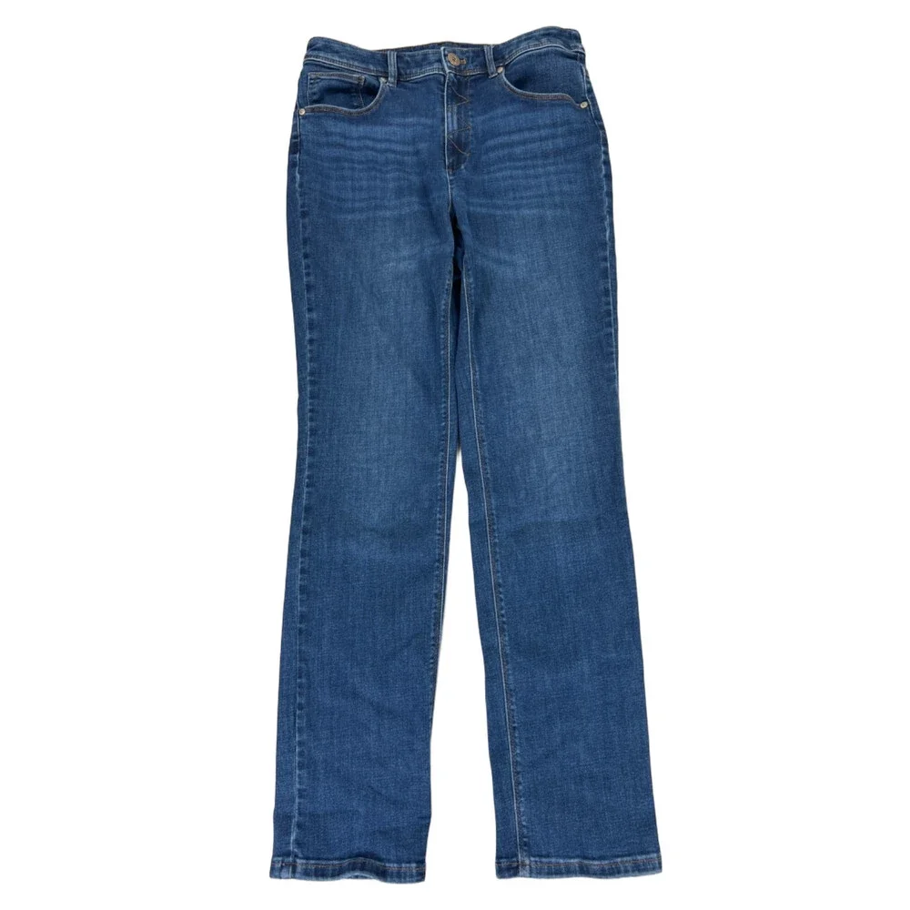 J Jill Women's Dark Wash Straight Leg High Rise Denim Jeans - 6